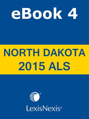 cover image of North Dakota Century Code 2015 Advance Legislative Service